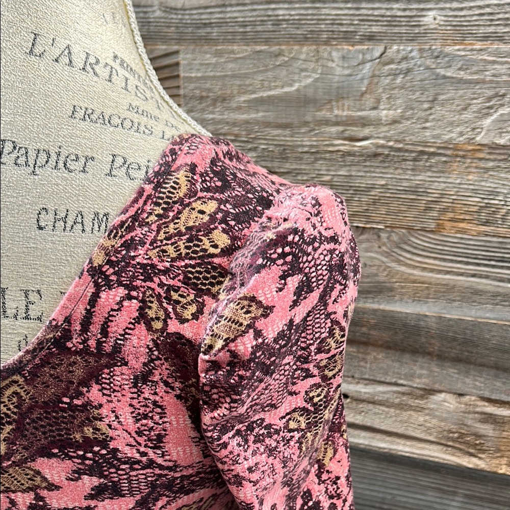 Free People Floral Pink Mini Dress Size Medium - Picture 3 of 7